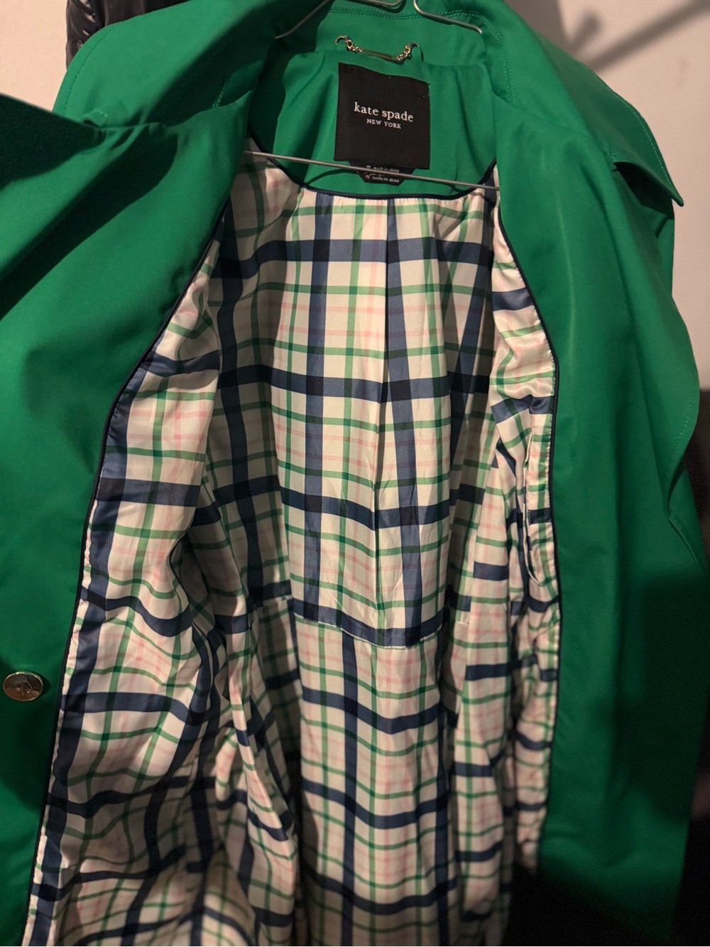 kate spade Kelly Green Double-Breasted Trench Coat - Picture 3 of 4